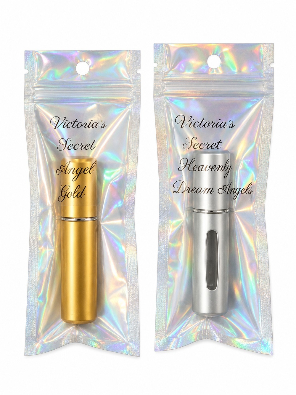 Victoria's Secret Gold & Silver Refillable Perfume Atomizers